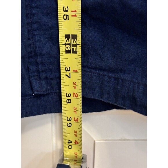 EILEEN FISHER Organic Cotton Duster Cardigan Open Front Blue XS pockets - Picture 8 of 10